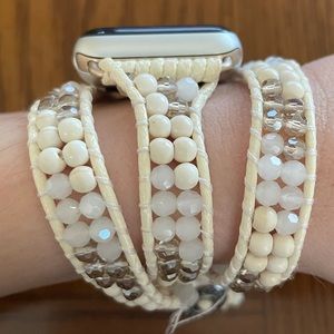 Beads On White Ivory Apple Watch Strap Victoria Emerson